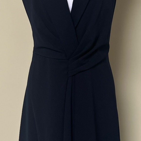 DKNY SZ 14 Navy Tuxedo Neckline Dress - Classic Navy - Picture 5 of 6